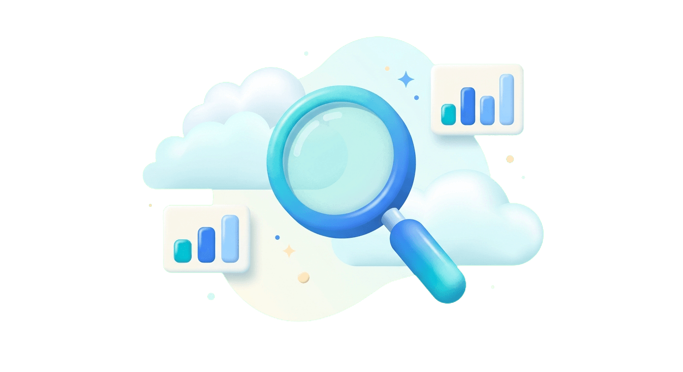 불편을 발견하는 돋보기 일러스트